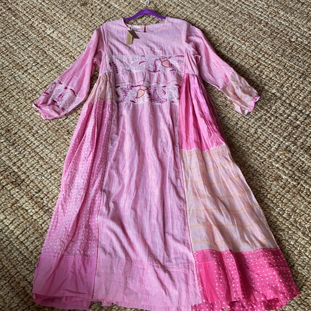 Injiri Silk and cotton handmade dress